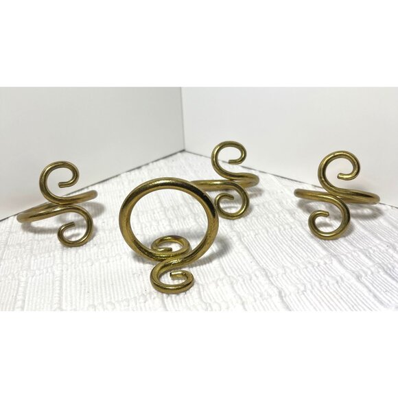 Set Of 4 Gold Swirl Napkin Rings pier 1 - Picture 4 of 4